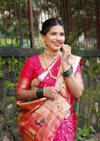 Mor Popat Semi Paithani Saree- NB14 B