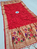 Paithani Dupatta Red - Golden Zari Weaving NB 11 A