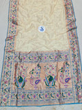 Shankari Brocket Big Border Paithani Saree- White MB7 C Soft