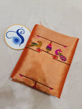 Paithani Blouse Fabric -Soft Golden Zari Fabric- 1 Meter PZF1 I