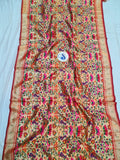 Paithani Blouse Piece- Red Golden Zari fabric- 1 Meter PZF1 L