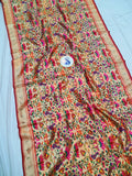 Paithani Blouse Piece- Red Golden Zari fabric- 1 Meter PZF1 L