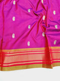 Fancy pallu Paithani Chop Border- 100 % Natural Silk & Handmade saree