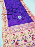 Mor Popat Brocket Pure Paithani Saree - 100 % Pure Silk & Handmade