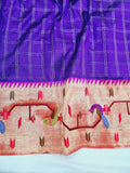 Mor Popat Brocket Pure Paithani Saree - 100 % Pure Silk & Handmade