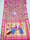 Fancy pallu Paithani Chop Border- 100 % Natural Silk & Handmade saree