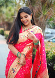 Mor Popat Semi Paithani Saree- NB14 B