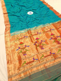 Single Muniya Pure Paithani - 100 % Pure Silk & Handwoensaree