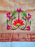 Paithani Blouse Piece - 100 % Pure Silk & Zari & Handmade PPB1 V