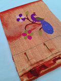 Paithani Blouse Piece - 100 % Natural Silk + zari & Handmade PPB1 E