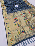 Mor Popat Semi Paithani Saree- NB14 L