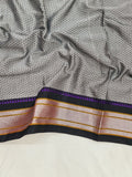 Paithani Zari Border Cotton Khan Sraee- Tope Pallu