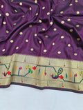 Mor Popat Semi Paithani Saree- NB14 A