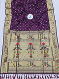 Mor Popat Semi Paithani Saree- NB14 A