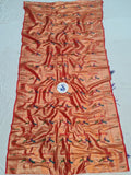 Paithani Fabric - Red & Golden Zari Fabric- 1 Meter PF1 A1
