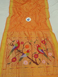 Cotton Handloom Paithani saree - Fancy Pallu