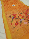 Cotton Handloom Paithani saree - Fancy Pallu