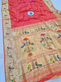 Mor Popat Semi Paithani Saree- NB14 C