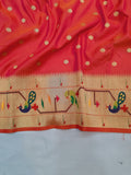 Mor Popat Semi Paithani Saree- NB14 C
