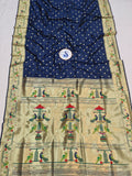 Mor Popat Semi Paithani Saree- NB14 O