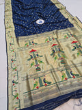 Mor Popat Semi Paithani Saree- NB14 O