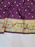 Mor Popat Semi Paithani Saree- NB14 R