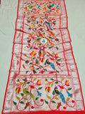 Sharanya Paithani Dupatta - Red Silver NB53 I