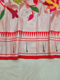 Sharanya Paithani Dupatta - Red Silver NB53 I