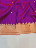 Pure Silk Single Muniya Paithani Dupatta Red 100% Handloom PPD2 C