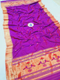 Pure Silk Single Muniya Paithani Dupatta Red 100% Handloom PPD2 C