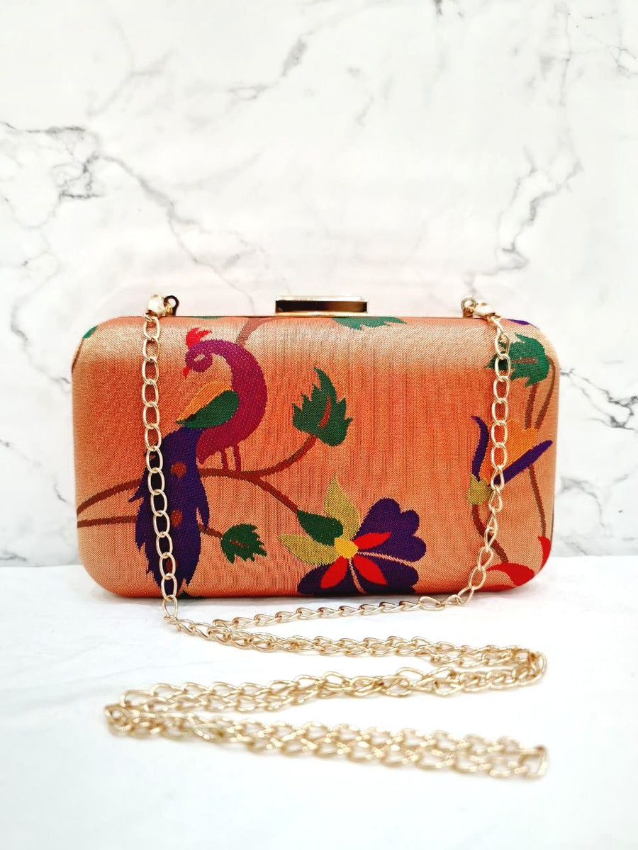 Dhanas Paithani Paithani Clutches Online Paithani Bags Online Athulyaa