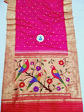 Triple Muniya Paithani - 100 % Natural Silk & Handmade saree