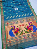 Fancy pallu Paithani - 100 % Natural Silk & Handmade saree
