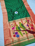 Triple Muniya Paithani - 100 % Natural Silk & Handmade saree