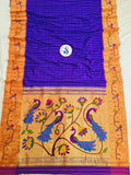 Mor Popat Brocket Paithani Sarees With Blouse Piece - 100 % Natural Silk & Handmade saree
