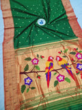 Triple Muniya Paithani - 100 % Natural Silk & Handmade saree