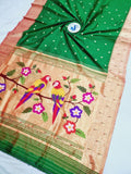 Triple Muniya Paithani - 100 % Natural Silk & Handmade saree