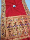 Mor Popat Brocket Paithani Sarees With Blouse Piece - 100 % Natural Silk & Handmade saree