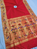 Mor Popat Brocket Paithani Sarees With Blouse Piece - 100 % Natural Silk & Handmade saree
