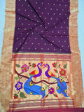 Triple Muniya Paithani - 100 % Natural Silk & Handmade saree
