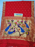 Single Muniya Fancy Pallu Paithani - 100 % Pure Silk & Handmade saree