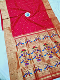 Triple Muniya Paithani - 100 % Pure Silk & Handmade saree