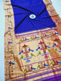 Mor Popat Brocket Paithani Sarees - 100 % Natural Silk & Handmade saree