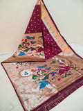 Hiran Big Border Paithani Saree Super Soft- MB2 A (Zari)