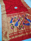 Triple Muniya Paithani - 100 % Natural Silk & Handmade saree