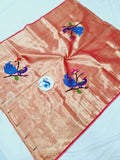 Paithani Blouse Piece - 100 % Natural Silk + zari & Handmade