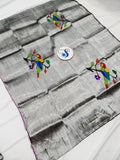 Paithani Blouse Piece - 100 % Natural Silk + zari & Handmade