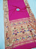 Mor Popat Brocket Pure Paithani Saree - 100 % Pure Silk & Handmade saree