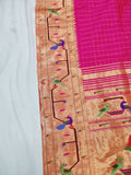 Mor Popat Brocket Pure Paithani Saree - 100 % Pure Silk & Handmade saree