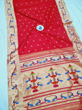 Mor Popat Brocket Pure Paithani Saree - 100 % Pure Silk & Handmade saree